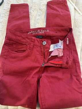 American Eagle Outfitters Women's Crimson Red Jeggings